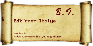Börner Ibolya névjegykártya